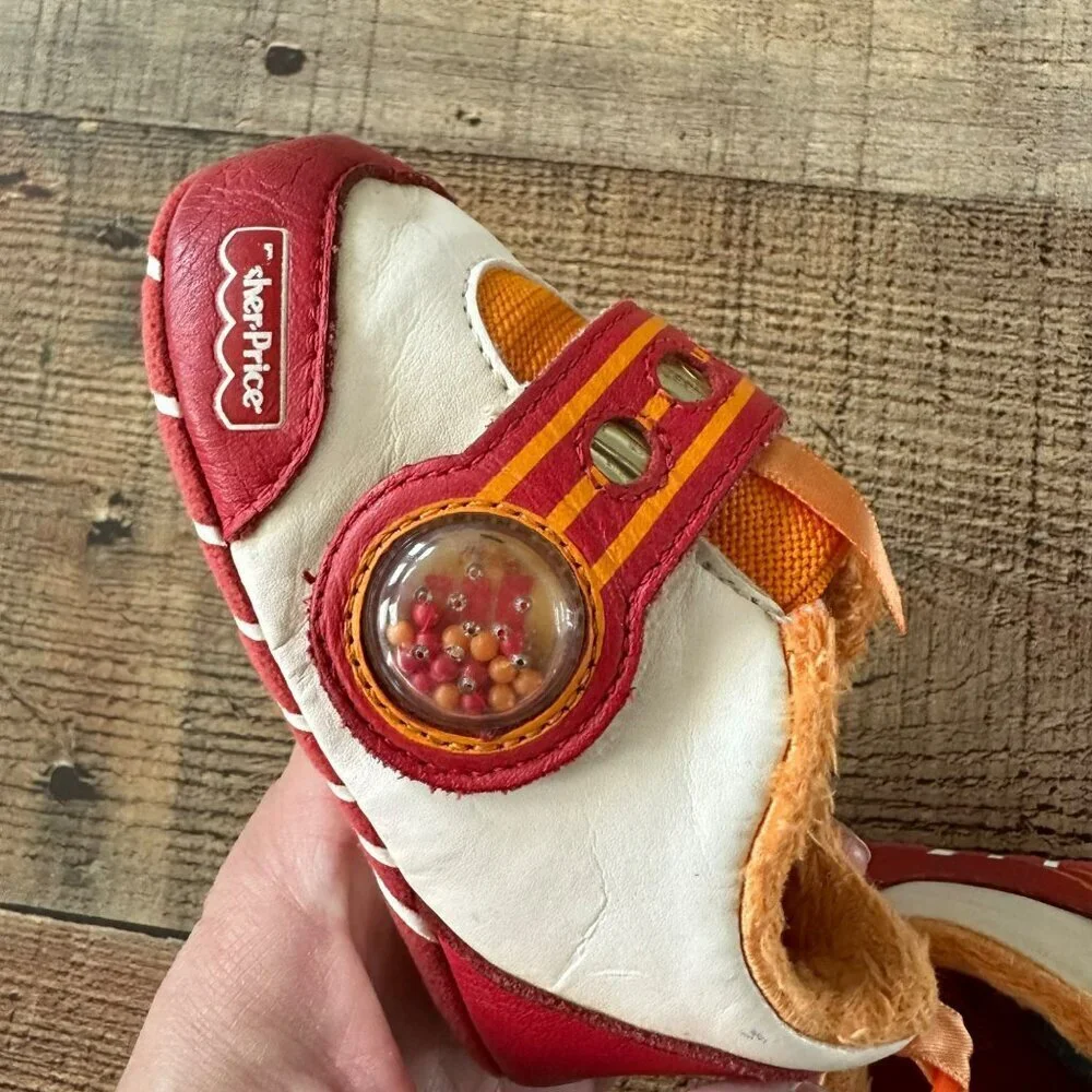 Adidas Fisher Price Vintage Baby Boys Red Orange Crib Shoes